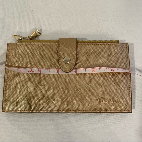 Travelambo RIFD blocking travel wallet gold *has damage - Picture 5 of 8